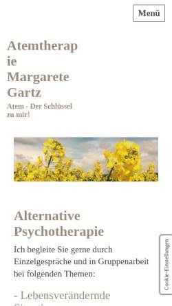 Vorschau der mobilen Webseite atemtherapie.margaretegartz.de, Atemtherapie Margarete Gartz