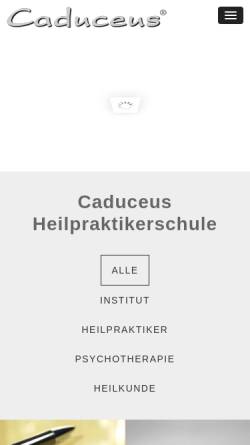 Vorschau der mobilen Webseite heilpraktikerschulen.info, Caduceus-Lehrinstitut für Naturheilkunde & Psychotherapie - Michael Bauer