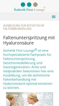Vorschau der mobilen Webseite ausbildung-faltenunterspritzung.de, Akademie für ästhetische Faltenbehandlung