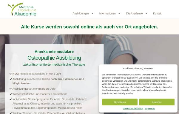 Vorschau von www.osteopathie-ausbildung.de, Medizin und Lebenskunst