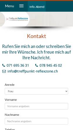 Vorschau der mobilen Webseite treffpunkt-reflexzone.ch, Treffpunkt Reflexzone