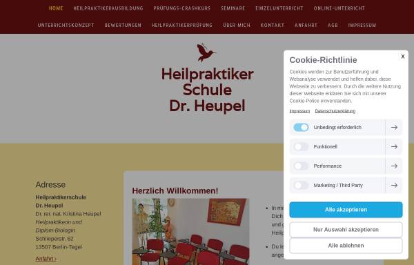 Vorschau von www.heilpraktikerschule-heupel.de, Heilpraktikerschule Dr. Heupel