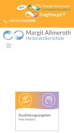 Vorschau der mobilen Webseite www.margit-allmeroth.de, Margit Allmeroth Heilpraktikerschule