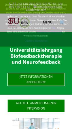 Vorschau der mobilen Webseite www.biofeedback-akademie.com, Europäische Biofeedback-Akademie