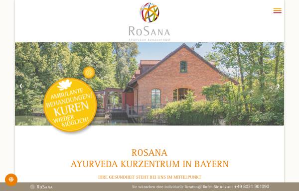 Vorschau von www.rosana.de, RoSana Ayurveda Kurzentrum