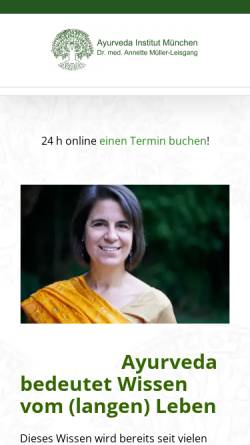 Vorschau der mobilen Webseite www.ayurvedainstitut.de, Ayurveda und Homöopathie