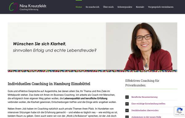 Vorschau von www.kreutzfeldt-coaching.de, Nina Kreutzfeldt - Coaching und Beratung