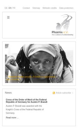 Vorschau der mobilen Webseite www.phoenix-ev.org, Phoenix e.V.