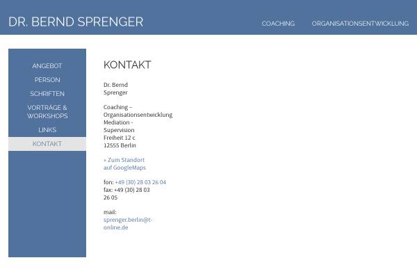 Vorschau von www.bernd-sprenger-berlin.de, Dr. Bernd Sprenger