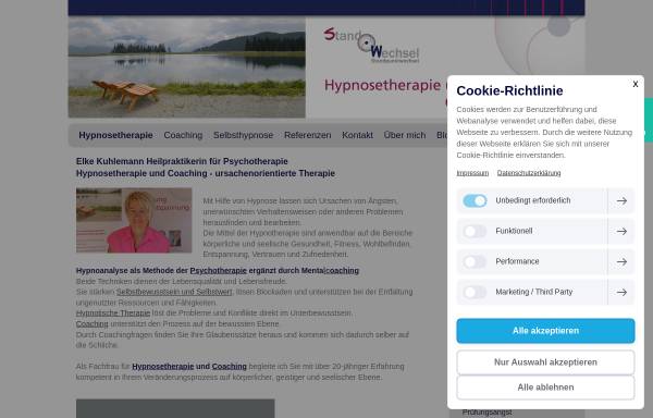 Vorschau von www.coaching-koeln-ek.de, Elke Kuhlemann Heilpraktikerin für Psychotherapie Hypnosetherapie und Coaching