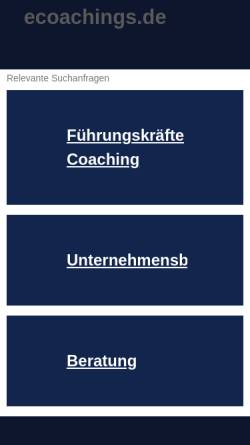 Vorschau der mobilen Webseite www.ecoachings.de, Online Coaching
