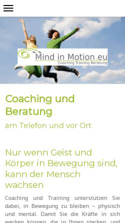 Vorschau der mobilen Webseite www.mindinmotion.eu, Mind in Motion - Alina Budai