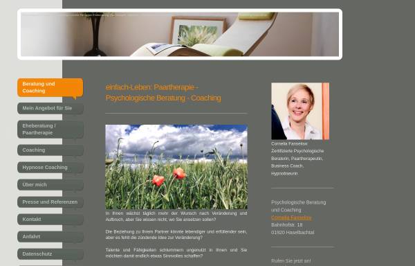 Vorschau von www.fanselow-coaching.de, Psychologische Beratung und Coaching Cornelia Fanselow