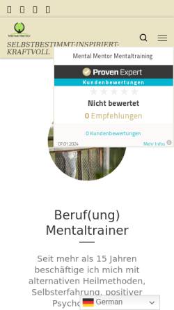 Vorschau der mobilen Webseite www.mental-mentor.at, Mental Mentor