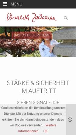 Vorschau der mobilen Webseite elisabethzachariae.de, Elisabeth Zachariae-Kriegsmann