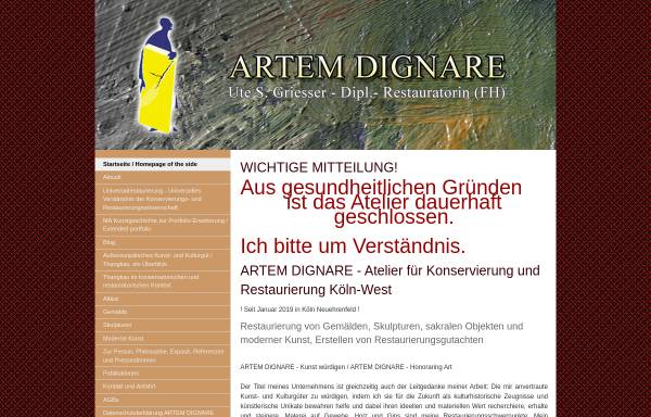 Vorschau von www.kunst-restaurierung.de, Diplomrestauratorin Ute Griesser