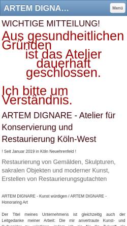 Vorschau der mobilen Webseite www.kunst-restaurierung.de, Diplomrestauratorin Ute Griesser