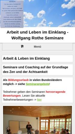 Vorschau der mobilen Webseite rothe-seminare.de, Wolfgang Rothe Seminare