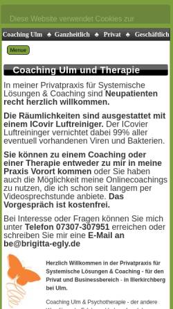 Vorschau der mobilen Webseite www.coaching-ulm24.de, Brigitta Egly e.K.
