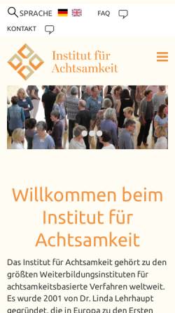 Vorschau der mobilen Webseite institut-fuer-achtsamkeit.de, Institut für Achtsamkeit und Stressbewältigung