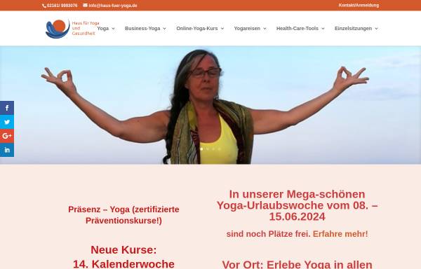 Vorschau von haus-fuer-yoga.de, Haus für Yoga und Gesundheit