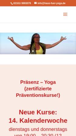 Vorschau der mobilen Webseite haus-fuer-yoga.de, Haus für Yoga und Gesundheit