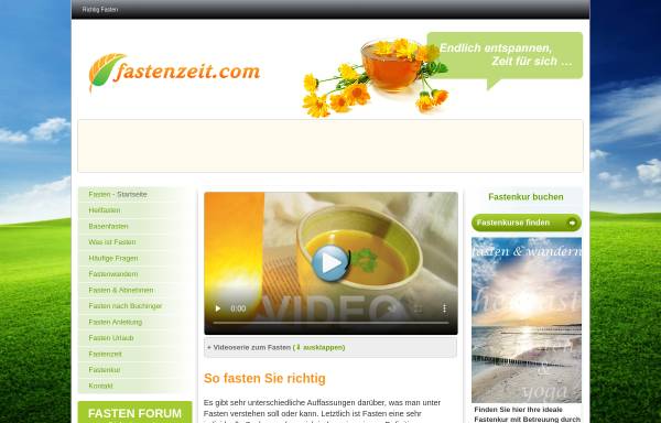 Vorschau von www.fastenzeit.com, Fasten und Heilfasten Portal