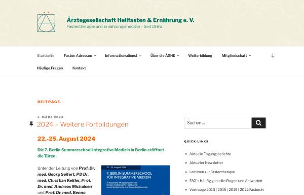 Vorschau von aerztegesellschaft-heilfasten.de, Ärztegesellschaft Heilfasten und Ernährung