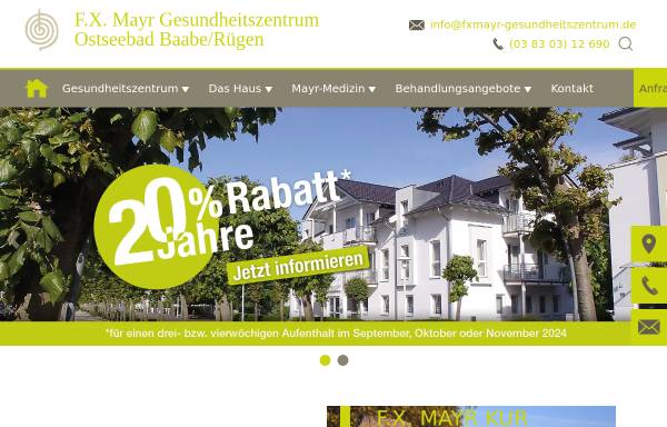 Vorschau von www.fxmayr-ruegen.de, F.X. Mayr Gesundheitszentrum Baabe auf Rügen