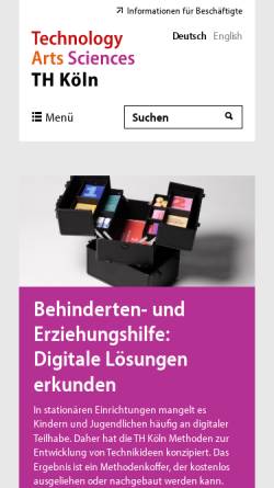 Vorschau der mobilen Webseite www.th-koeln.de, Fachhochschule Köln