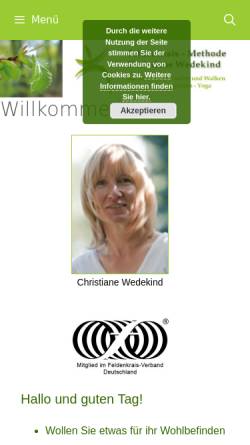 Vorschau der mobilen Webseite www.feldenkrais-wedekind.de, Christiane Wedekind