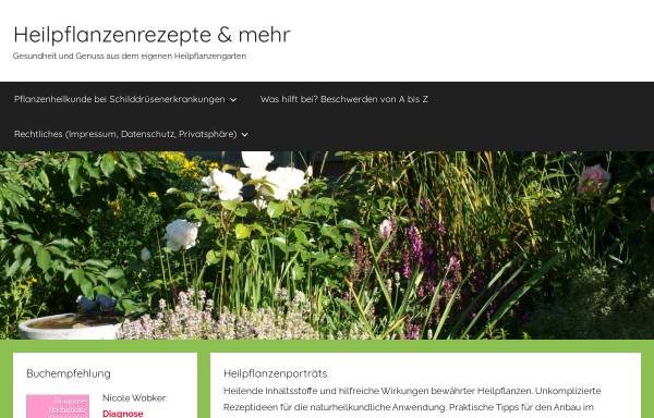 Vorschau von www.heilpflanzenrezepte.de, Heilpflanzenrezepte und Heilpflanzengarten