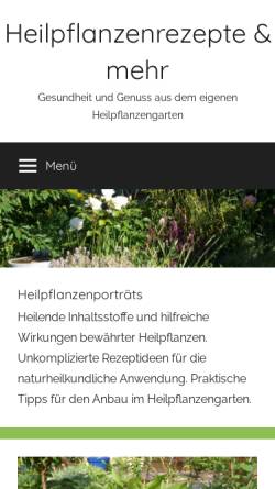 Vorschau der mobilen Webseite www.heilpflanzenrezepte.de, Heilpflanzenrezepte und Heilpflanzengarten