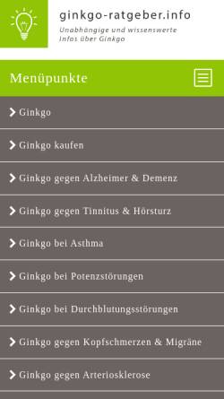 Vorschau der mobilen Webseite www.ginkgo-ratgeber.info, Ginkgo