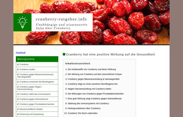 Vorschau von www.cranberry-ratgeber.info, Cranberry
