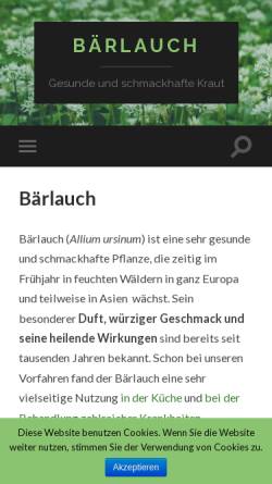 Vorschau der mobilen Webseite baerlauchsaison.de, Bärlauch