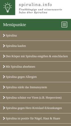 Vorschau der mobilen Webseite www.spirulina.info, Spirulina