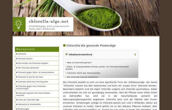 Vorschau von www.chlorella-alge.net, Chlorella