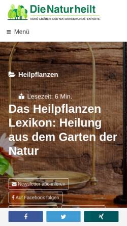 Vorschau der mobilen Webseite naturheilt.com, Heilpflanzen Lexikon