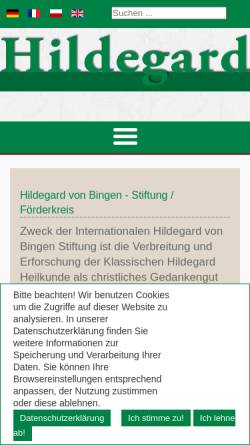 Vorschau der mobilen Webseite www.st-hildegard.com, Die Heilige Hildegard und ihre Medizin