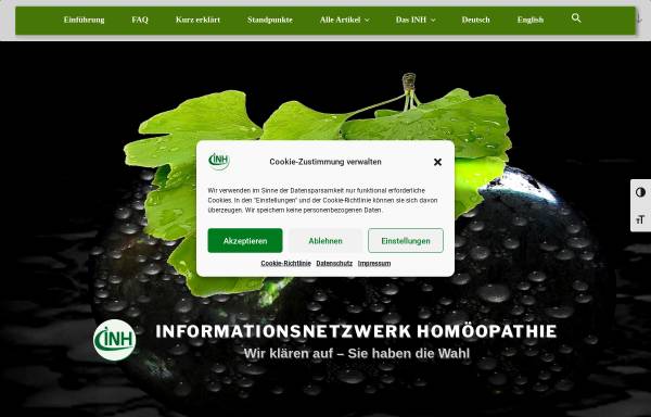 Vorschau von www.netzwerk-homoeopathie.eu, Informationsnetzwerk Homöopathie