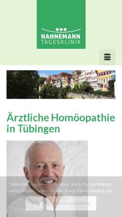 Vorschau der mobilen Webseite www.hahnemann-klinik-tuebingen.de, Hahnemann-TagesKlinik