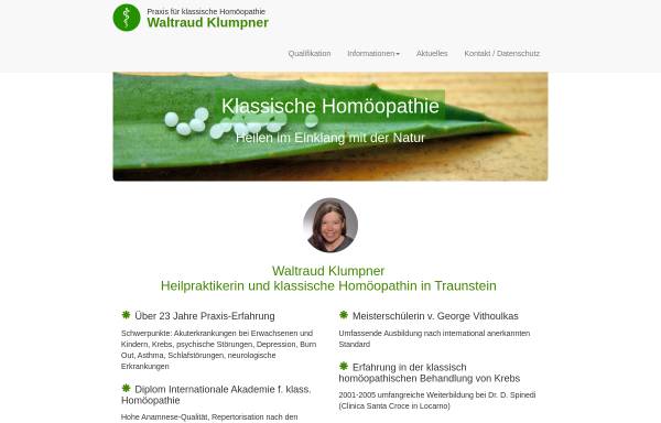 Vorschau von www.klassische-homoeopathie-klumpner.de, Praxis für Klassische Homöopathie Waltraud Klumpner