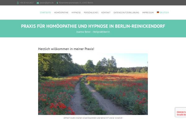 Vorschau von www.homoeopathie-berlin.eu, Praxis für klassische Homöopathie Joanna Beier