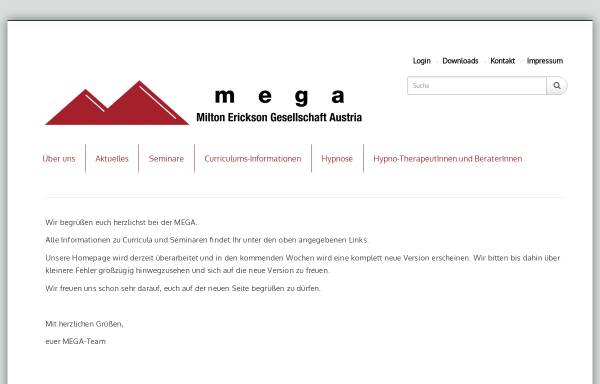 Vorschau von www.hypno-mega.at, MEGA - Milton Erickson Gesellschaft Austria