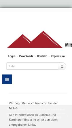 Vorschau der mobilen Webseite www.hypno-mega.at, MEGA - Milton Erickson Gesellschaft Austria
