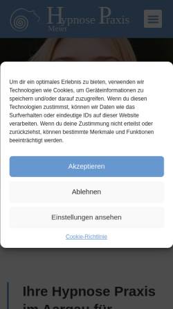 Vorschau der mobilen Webseite www.hypnosepraxismeier.ch, Stefan Meier