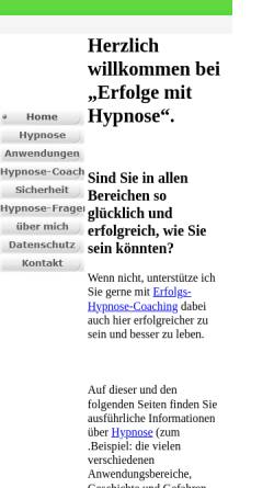 Vorschau der mobilen Webseite www.erfolge-durch-hypnose.de, Erfolgs-Hypnose-Coach Manfred G. Dörsch