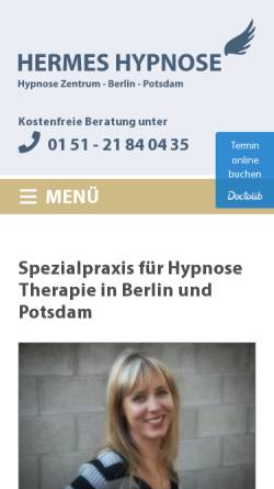 Vorschau der mobilen Webseite www.hermes-hypnose.de, Hermes Hypnose-