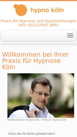 Vorschau der mobilen Webseite www.hypnose.koeln, Ralf Rosenbaum